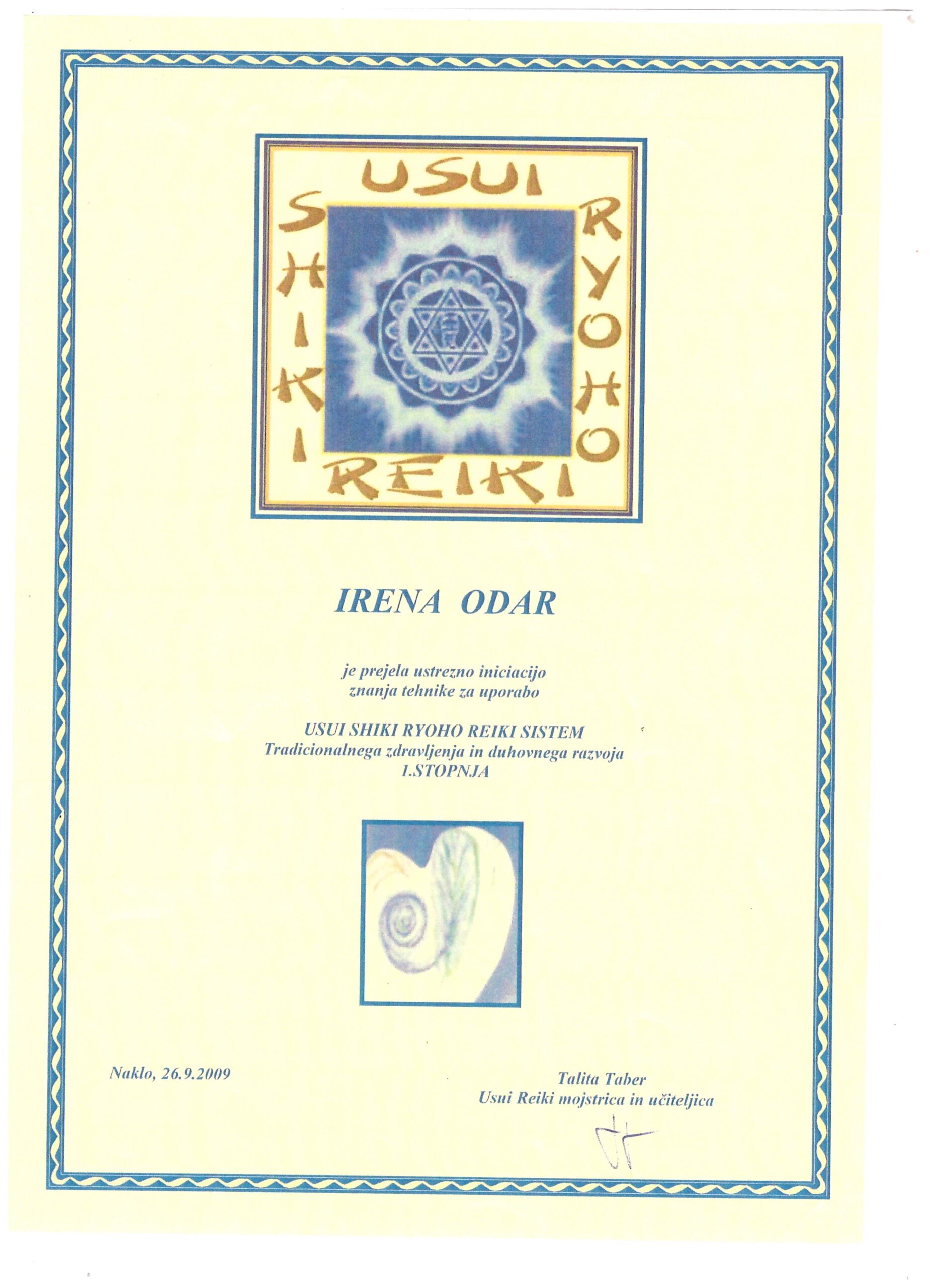 Reiki 1. stopnja 001